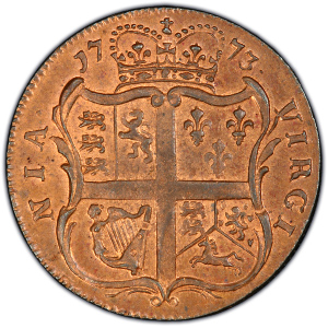 Reverse of 1773 Halfpenny
