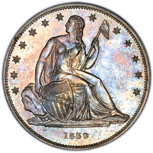 Obverse of 1839 Gobrecht Dollar