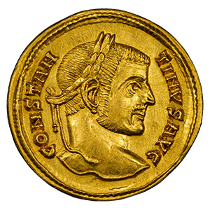 AD 311-13 AV Aureus Constantine I Siscia, Calicó-5168 obverse