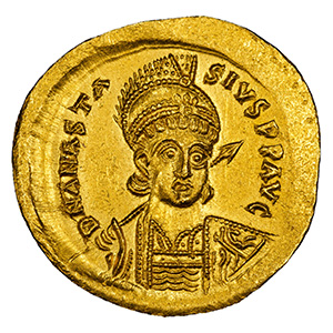AD 491-518 AV Solidus Anastasius I Constantinople, SB-4 obverse