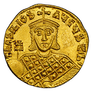 AD 868 AV Solidus Basil I, Constantine & Eudocia Constantinople, SB-1703 obverse