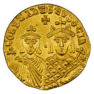 AD 868 AV Solidus Basil I, Constantine & Eudocia Constantinople, SB-1703 reverse