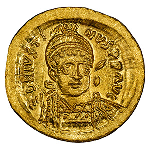 AD 519-527 AV Solidus Justin I Constantinople, SB-56 obverse